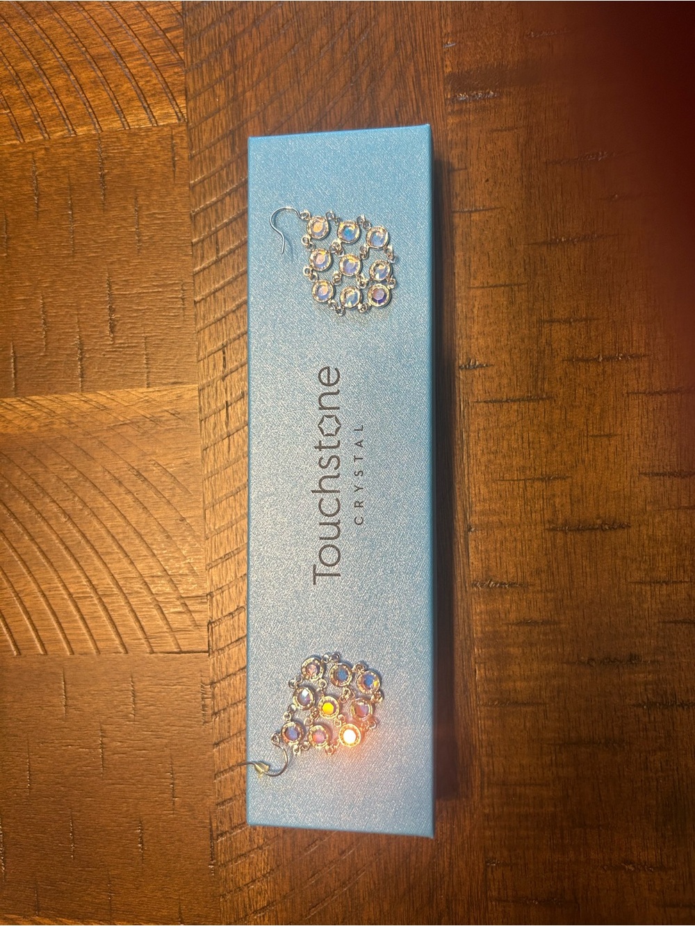Touchstone Crystal Iridescent Floral Cluster Drop Earrings - Silver Tone